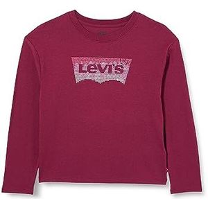 Levi's Lvg Meet and Greet Glitter vleermuis 4ej159 T-shirt voor meisjes, Rhododendron Levis, 12 jaar
