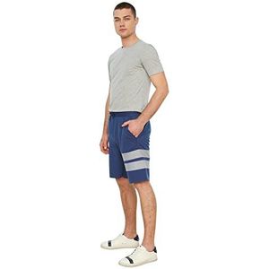 Trendyol Heren Regular Fit-tafelte Shorts & Bermuda Casual Shorts, Navy, Medium