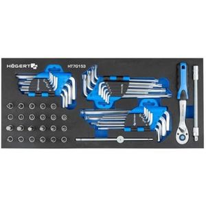 Hoger technologie: gereedschapsset, inbussleutel, inzetstuk voor gereedschapskast met een set binnenzeskant en steeksleutels met 1/4 inch accessoires