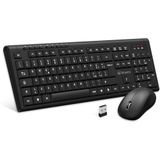 Atlantis Combo Kit toetsenbord en muis, draadloos, multimedia, Italiaanse QWERTY-lay-out, 9 Shortcut Toetsen, voor PC/Laptop/Notebook, Unieke USB-ontvanger, Code P013-AX280G+M, zwart