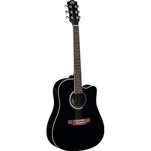 EKO - Ranger CW EQ Black elektrische akoestische gitaar, banden en bodem, lindegreep, kleur zwart