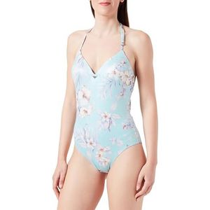 Emporio Armani Eendelig gewatteerd badpak met bloemenprint, Hibiscus Print/Mint, S