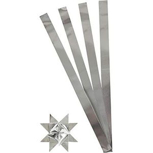 Paper Star Strips, B: 25 mm, D: 11,5 mm, zilver, 100 stuks, L: 73 cm
