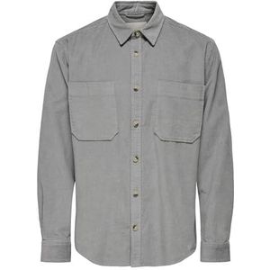 Onsalp RLX 2Pkt Washd Cord Ls Shirt Noos, Limestone, S
