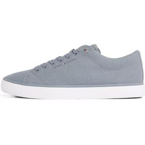 TOMMY HILFIGER Heren TH HI VULC LOW CORE CANVAS Top, grijs (bewolkt grijs), 10.5 UK, Grijs bewolkt grijs, 45 EU