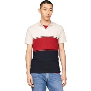 Tommy Hilfiger Heren Colorblock REG Polo S/S Polo, Dark Magma, L, Donkere Magma, L