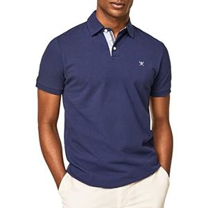 Hackett London Heren Selvedge Trim Polo Shirt, marine Blazer, 3XL