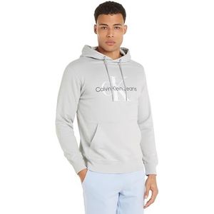 Calvin Klein Seasonal Monologo Regular Hoodie voor heren, Maanrots, XXS