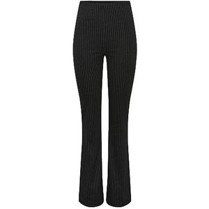 Bestseller A/S Pcjannah Hw Flared Pants voor dames, Zwart/Stripes: witte strepen, M