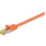 Goobay 91597 RJ45 patchkabel S/FTP (PiMF), met CAT 7 ruwe kabel, oranje, LSZH halogeenvrij, koper, RJ45 (CAT 6A) stekker