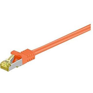 Goobay 91597 RJ45 patchkabel S/FTP (PiMF), met CAT 7 ruwe kabel, oranje, LSZH halogeenvrij, koper, RJ45 (CAT 6A) stekker