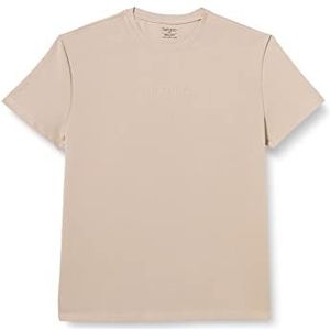 DeFacto Oversized T-shirt met korte mouwen voor heren - basic ronde hals T-shirt voor heren, beige, XS