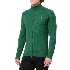 GANT Katoenen cardigan met ritssluiting, forest green, S