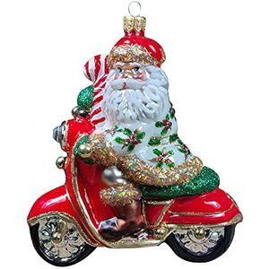 Silverado Christmas ornament made of glass, Santa claus on scooter