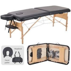 YOUNIKE Massagetafel, wimperbed, 2 opvouwbaar, draagbaar, zwart, licht, verstelbaar, professioneel, gezicht, spa, salon, therapie, schoonheidsspecialiste, tatoeage, 70 cm breed
