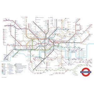 buyartforless Londen Underground Transit Kaart 36x24 Engeland Reizen Art Print Poster