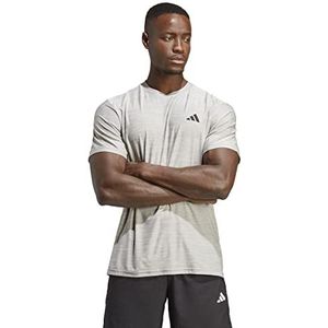 Adidas Heren T-shirt (korte mouw) TR-Es Stretch T, Mgh Solid Grey/White/Black, IC7416, 2XL