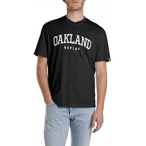 Replay Heren relaxed fit T-shirt van katoen, 098 Black, L