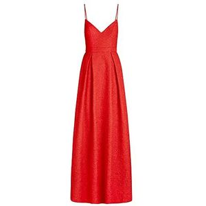 ApartFashion Dames APART lange jacquard jurk met ingeweven bloemenpatroon speciale gelegenheidsjurk, rood, regular