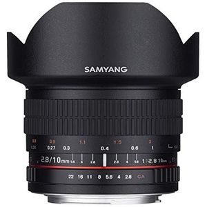 Samyang 10mm 1:2,8 ED AS NCS CS supergroothoeklens, Nikon AE, zwart, Nikon