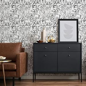 RoomMates RMK12451PL Black Star Wars Saga Line Schetsen Peel en Stick Wallpaper