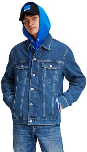 Karl Lagerfeld - KLJ Regular Denim Jacket - Gewassen Middelblauw - Heren