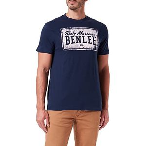 BENLEE Rocky Marciano T-shirt voor heren, boxlabel, marineblauw/roze, S