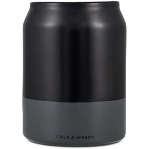 Cole & Mason H822140 Linton zwart/grijs keukengerei pannenhouder, keukenorganisatie, gebruiksvoorwerpen opbergpot, keramiek, (H) 160 mm x (D) 120 mm