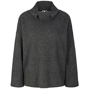 TOM TAILOR Dames 1034523 Sweatshirt, 30935-Black White Structure Design, XXL