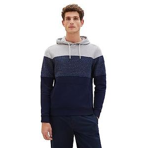 TOM TAILOR Herenhoodie met cutline-look, 10668-Sky Captain Blue, L