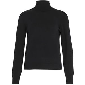 Vila VICOMFY L/S ROLL-NECK KNIT TOP/PB, zwart beauty, M