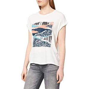 s.Oliver Dames T-shirt mouwloos losse pasvorm, Off-white Placed P, 36