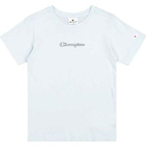 Champion Legacy Boy-Graphic Crewneck T-shirt voor jongens met groot logo, Blauw (Bs187), 5-6 Jaar