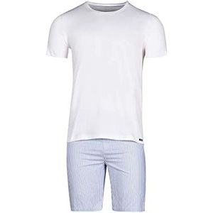 Skiny Heren pyjama korte pyjamaset, wit, standaard, Weiß, XL
