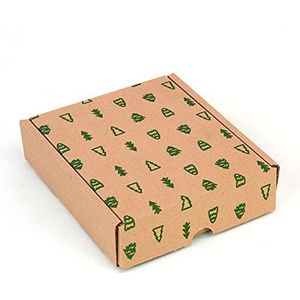 Only Boxes, Verpakking met 4 verzenddozen, zelfopbouwende dozen, verpakking voor Kerstmis, afmetingen geschenkdoos, 15,4 x 13 x 4 cm (l x b x h), 100% gerecycled karton