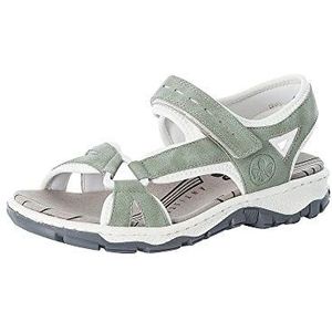 Rieker Dames 68879 Open sandalen met sleehak, groen, 40 EU