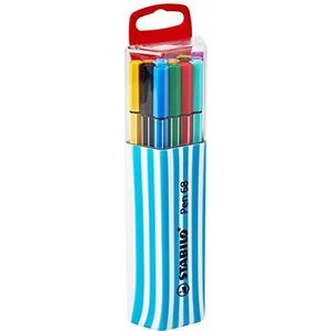 Premium Felt Tip Pen - STABILO Pen 68 Pack van 15 verschillende kleuren - met ophangapparaat