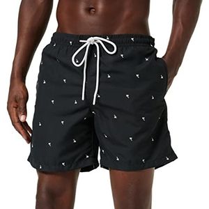 Urban Classics Embroidery Zwemshort voor heren, verkrijgbaar in vele varianten, maten S - 5XL, zwart/palmtree, S