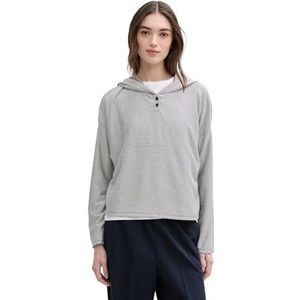 TOM TAILOR Denim T-shirt met lange mouwen voor dames, 34744 - Small Navy White Streep, S