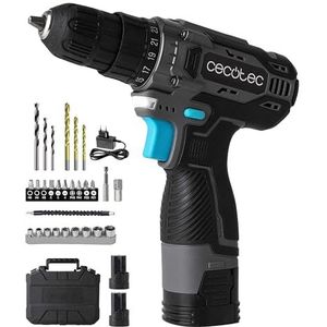 Cecotec PowerForce 1620 Easy Hand Boorschroevendraaier met 2 accu's van 16 V en 2000 mAh, 2 snelheden tot 1500 omw/min, koppel van 38 Nm, verstelbaar in 25 + 1 standen, inclusief koffer en accessoires