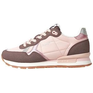 Pepe Jeans Brit Day G Sneaker voor meisjes, Roze Gewassen Roze, 39 EU