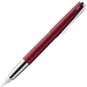 Lamy studio royalred vulpen - universele vulpen in elegante behuizing volledig metaal - met propellervormige clip & stalen veer in lijnbreedte F - incl. inktpatroon T 10 blauw