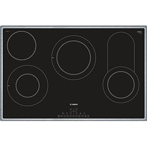 Bosch PKC845FP1D Serie 6 Ceraankookplaat (zelfvoorzienend), 80 cm breed, Made in Germany, braadzone voor groot kookgerei, PowerBoost sneller koken, DirectSelect intuïtieve bediening