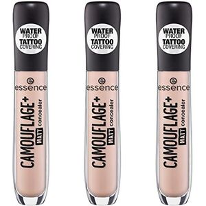Essence Camouflag + MAT concealer, afdekstift, tattoo-afdekking, nr. 10 light rose, nude, matterend, mat, olievrij, waterbestendig, zonder alcohol, verpakking van 3 (3 x 5 ml)