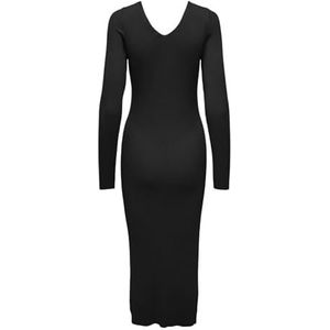 Bestseller A/S Dames Onljulie Life Ls V-hals Maxi Dress KNT gebreide jurk, zwart, L