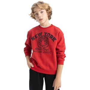 DeFacto Sweatshirt voor jongens, bordeaux, 7-8 Jaar