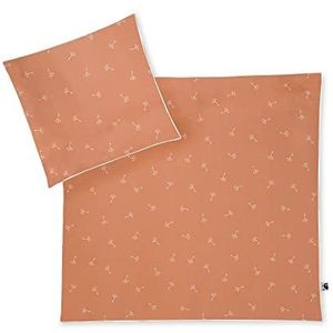 Julius Zöllner Babybeddengoedset 100% biologisch katoen, standaard 100 van Oeko-Tex, gemaakt in Duitsland, maat 80 x 80 + 35 x 40 cm, bloemenpatroon