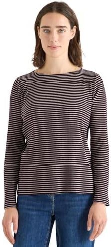 CECIL Gestreept shirt met lange mouwen Eggplant red L