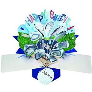Suki Gifts POP135 Pop-up wenskaart Happy Birdie golf/verjaardag, meerkleurig