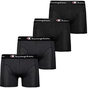 Champion Core x4 korte boxershorts, zwart & donkergrijs-gemêleerd, L (4-pack) voor heren
